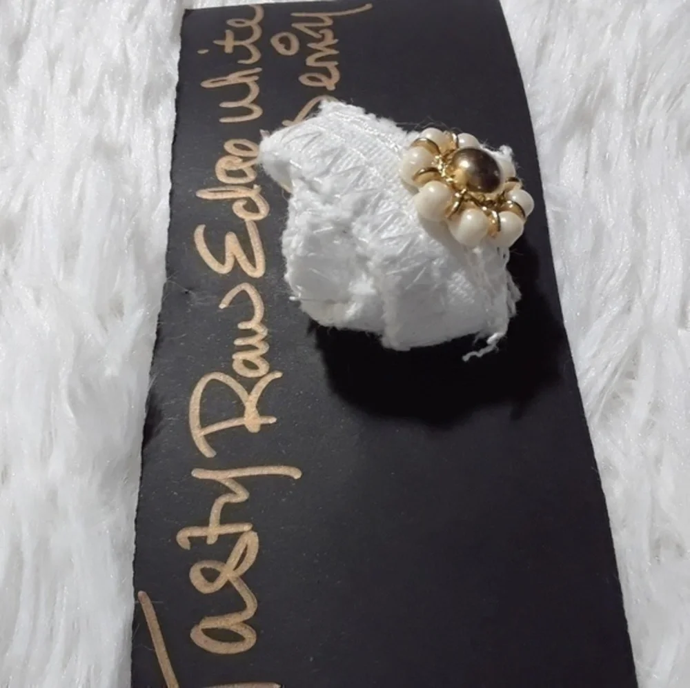 ☄Tasty Raw Edge White Denim Head Wrap Pin
